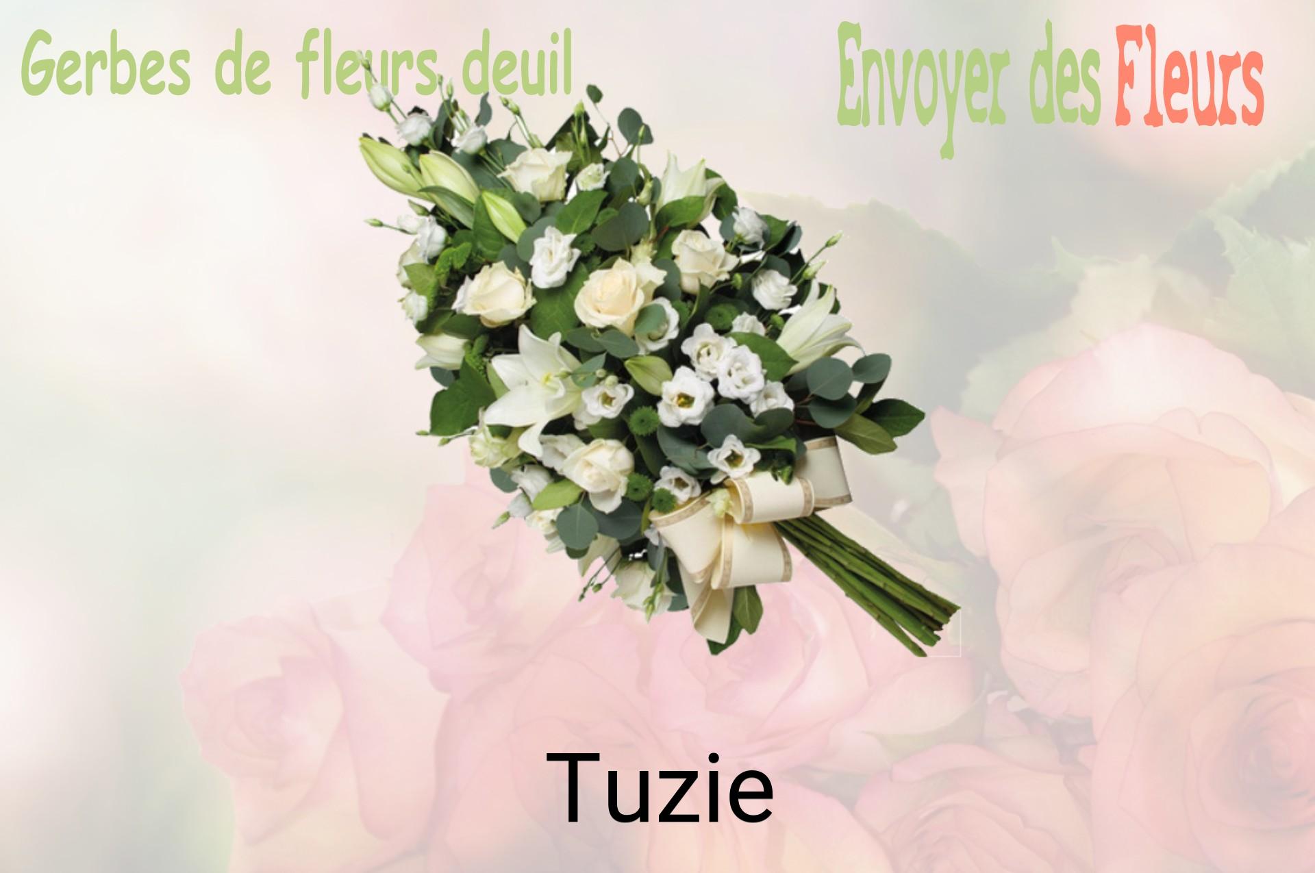 Gerbe de fleurs de deuil livrée à Tuzie